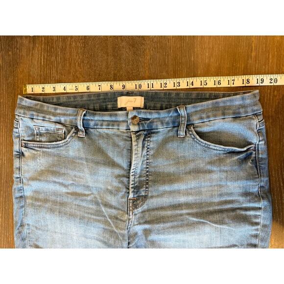 Jen 7 Light Wash Distressed Slim Boyfriend Denim Jeans Women size 14 - Picture 8 of 8